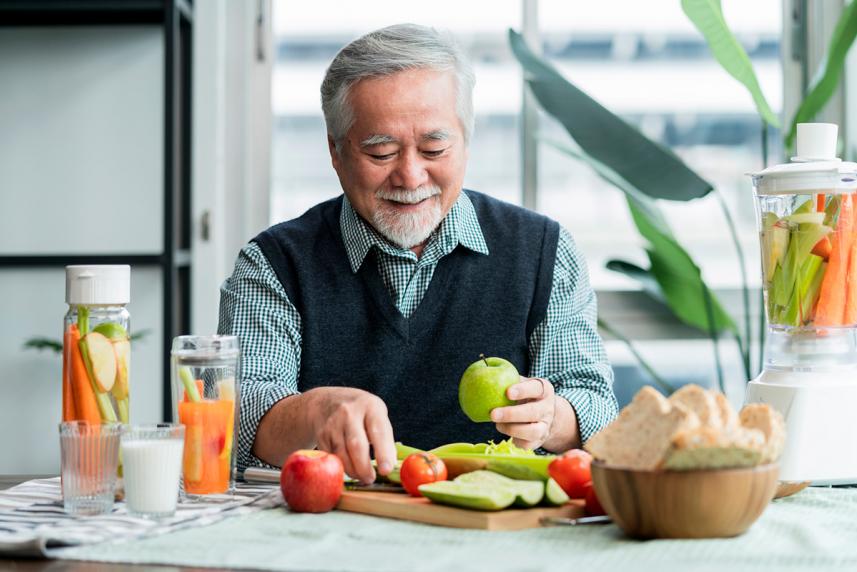 Man cutting food