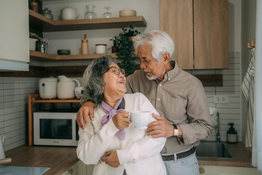 Couple hugging