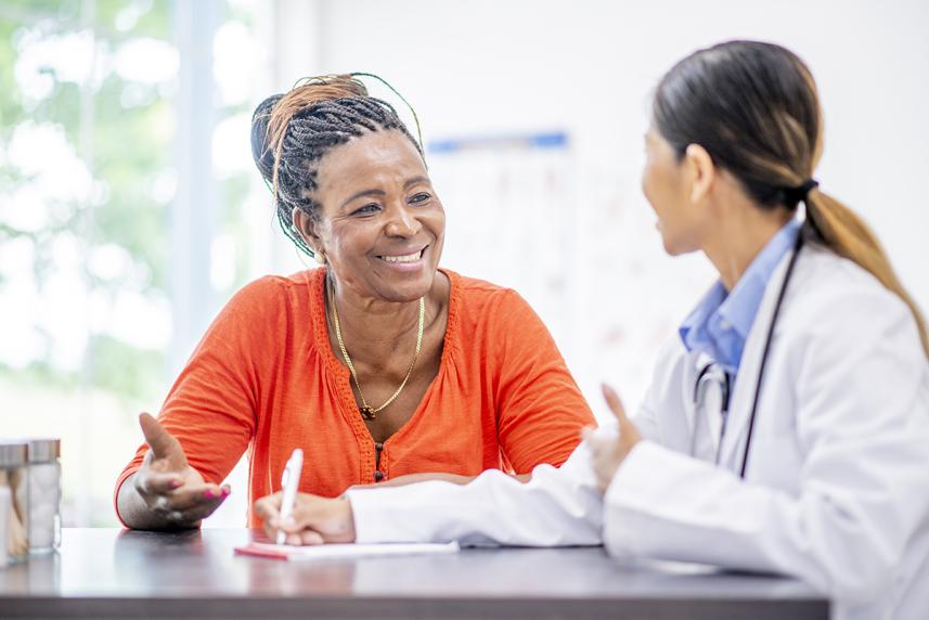 Person visiting the doctor