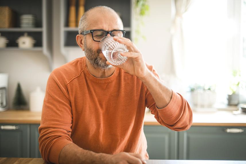 Man drinking water