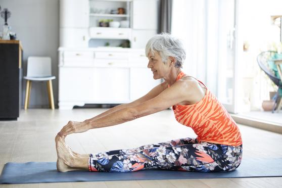 Senior woman stretching