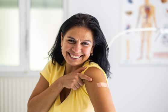 Person getting a flu vaccine