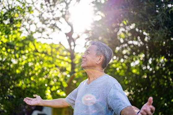 Senior man enjoying the outdoors